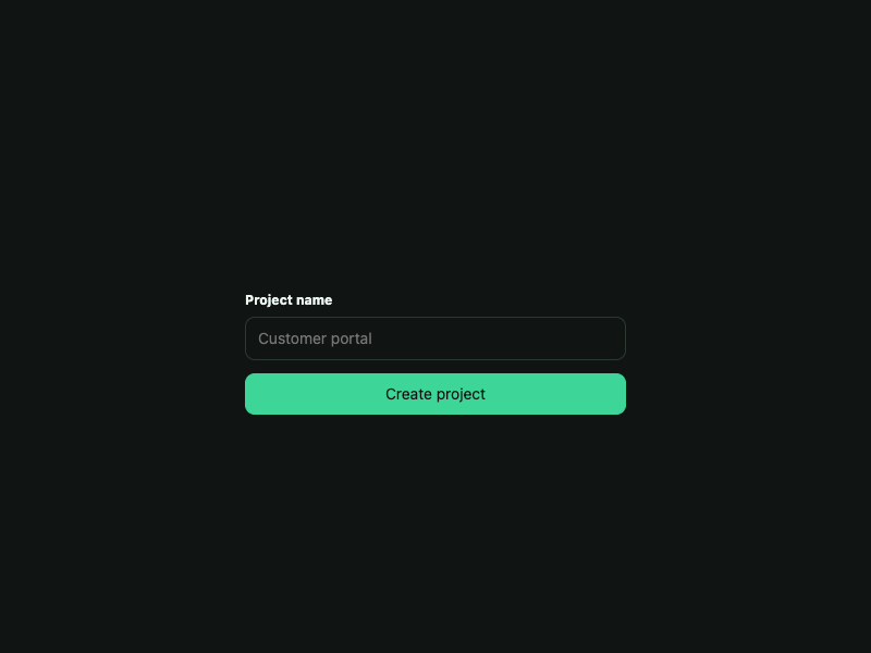 Supabase-inspired Project creation form