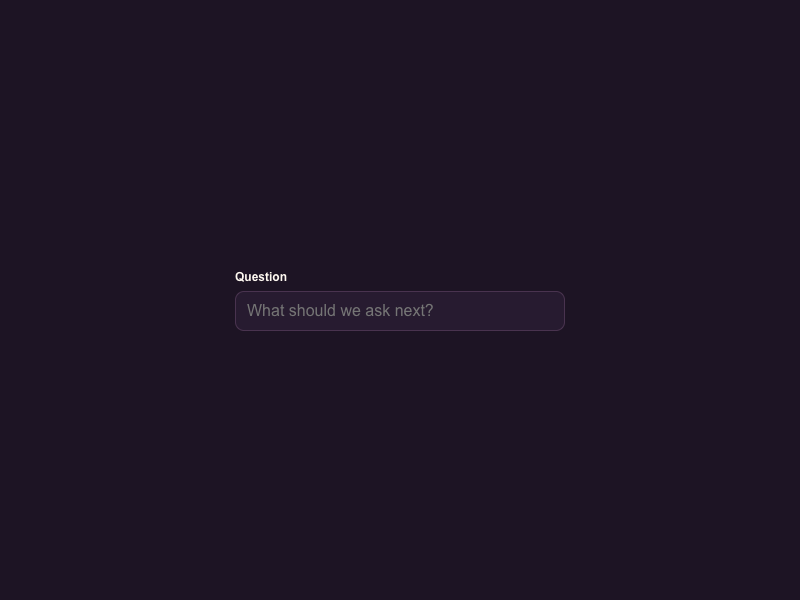 Typeform-inspired Inputs · Write the next question