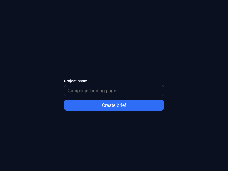Webflow-inspired Project brief form